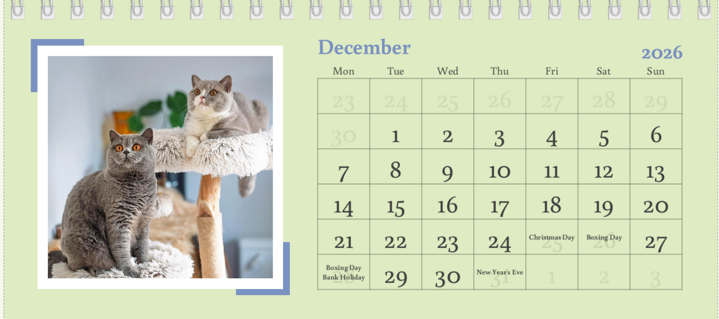 2026 Desk Calendar