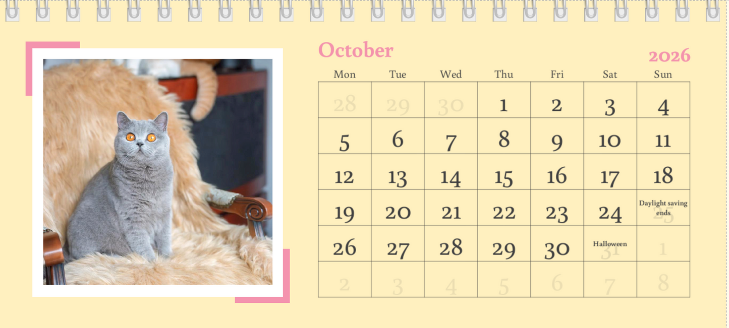 2026 Desk Calendar