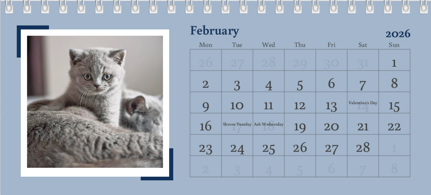 2026 Desk Calendar