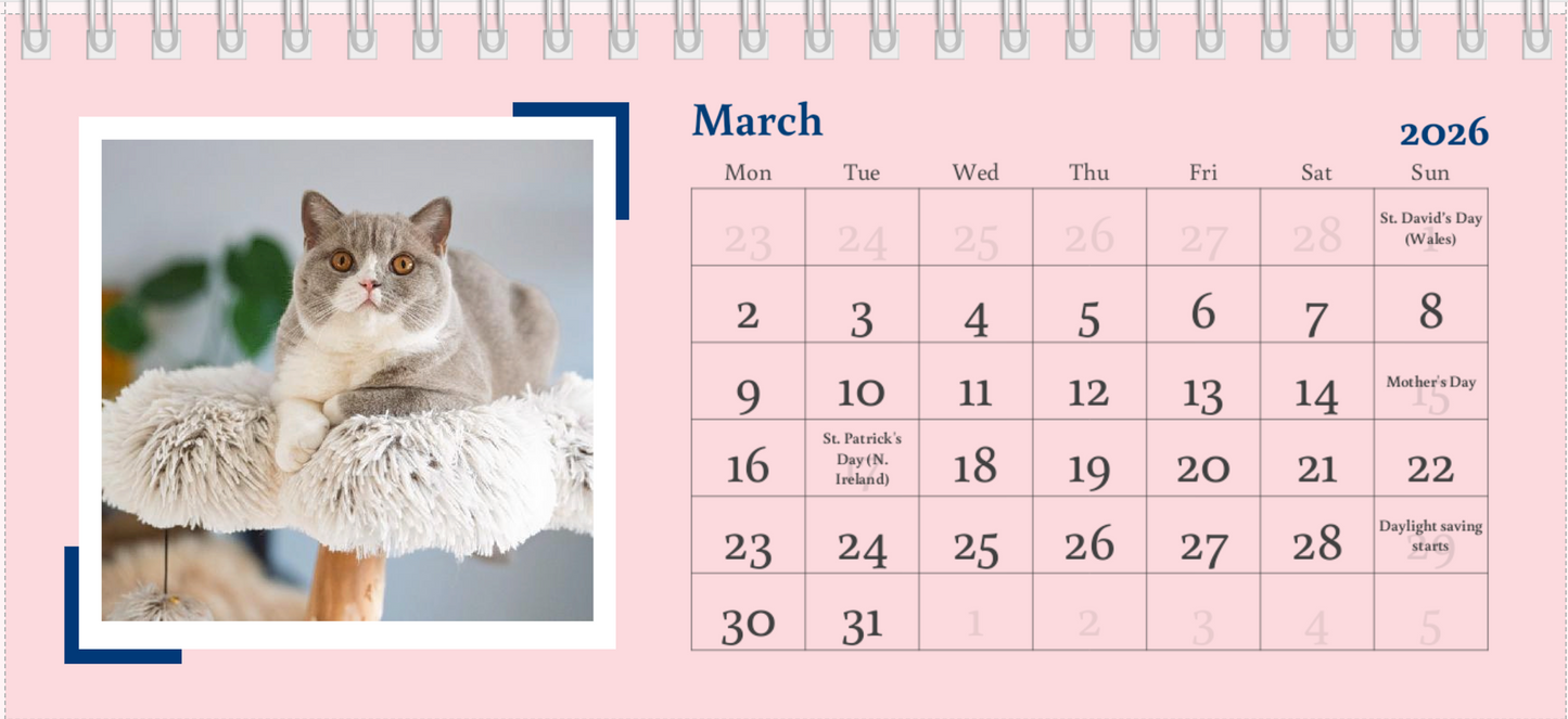 2026 Desk Calendar