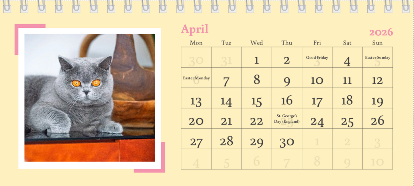 2026 Desk Calendar