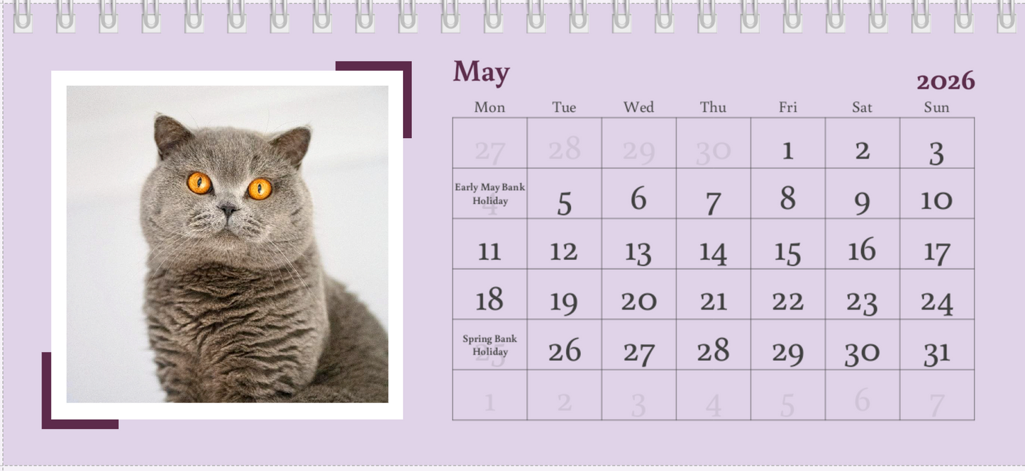 2026 Desk Calendar
