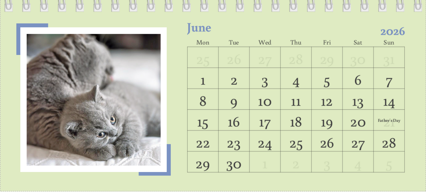 2026 Desk Calendar