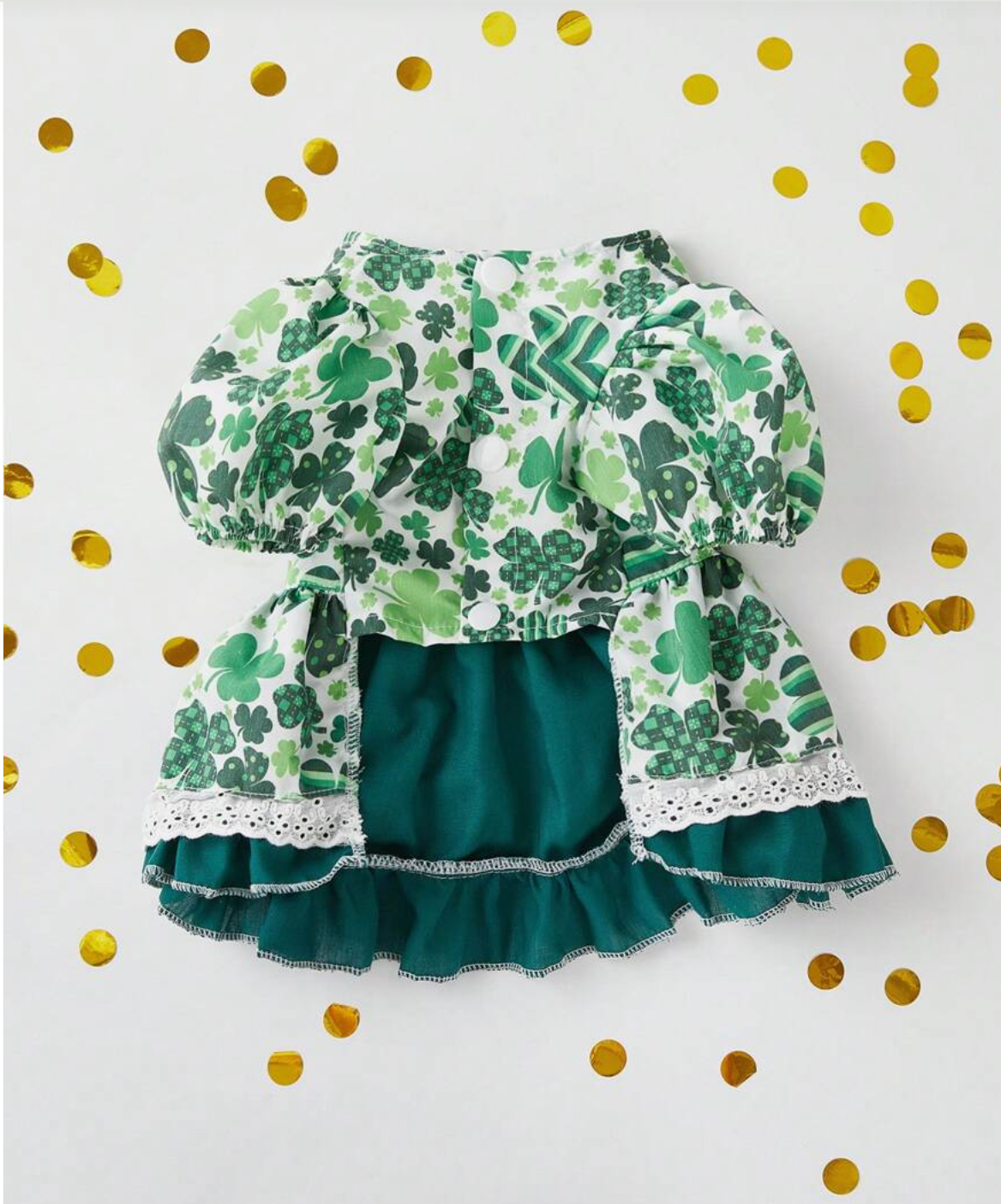 St. Patrick's Day Green Clover Princess Dress